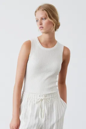 Malo Ribbed Tank - Chalk