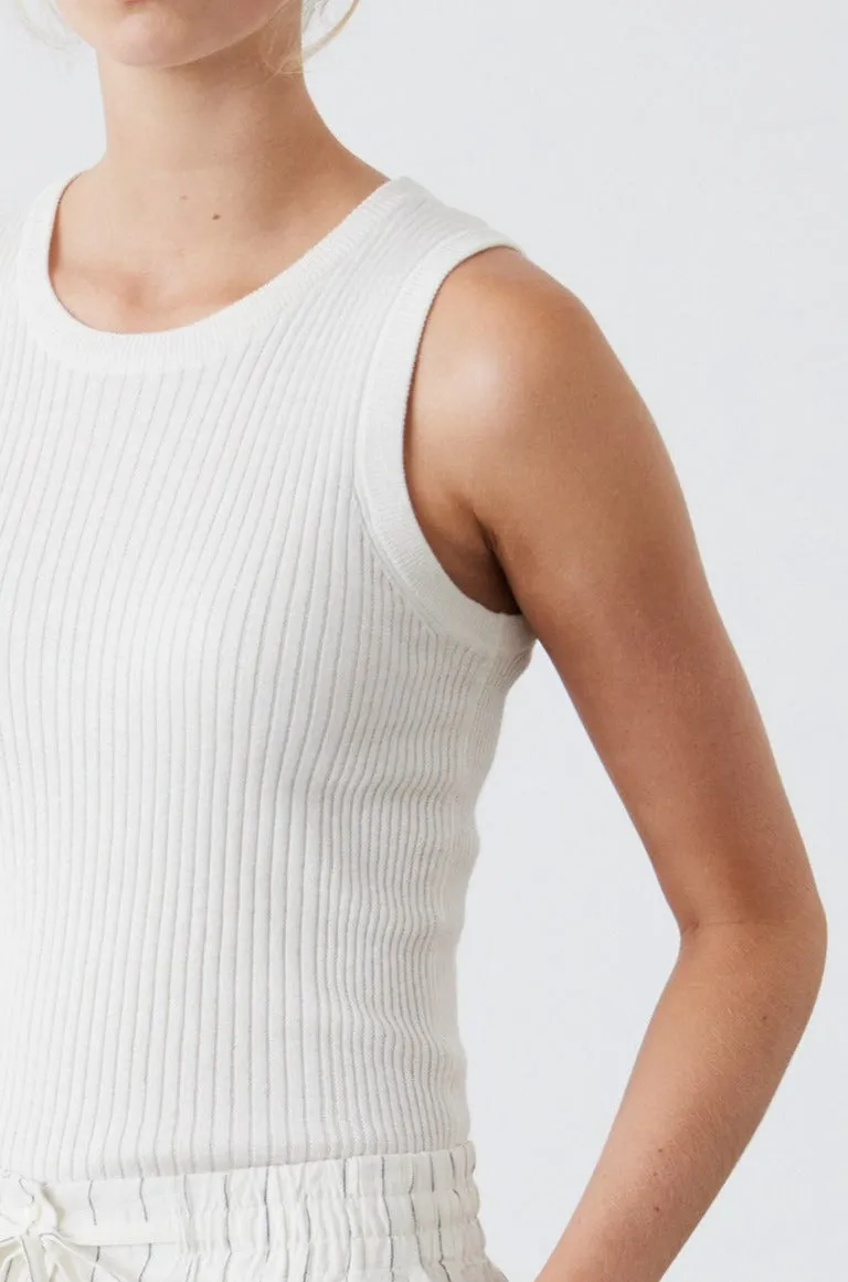 Malo Ribbed Tank - Chalk