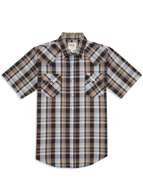 Men's Ely Cattleman Short Sleeve Plaid Western Snap Shirt