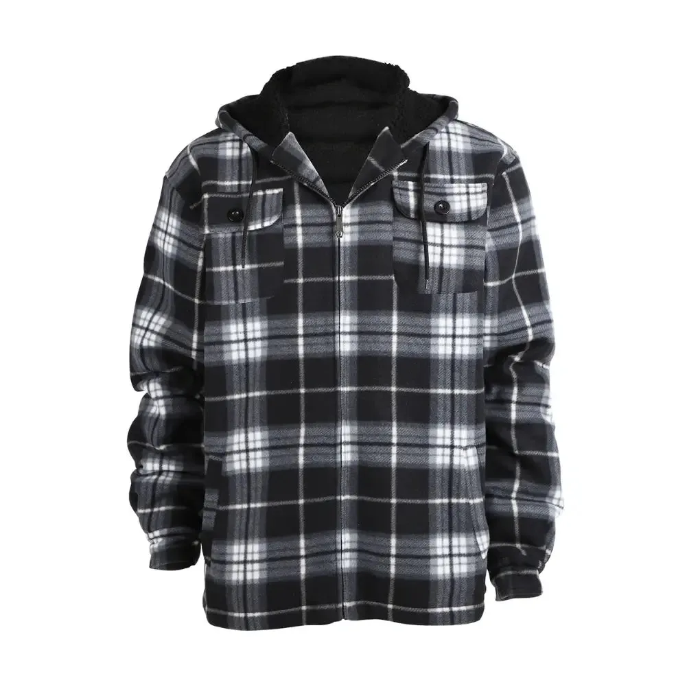 Men’s Plaid Sherpa Lined Jacket