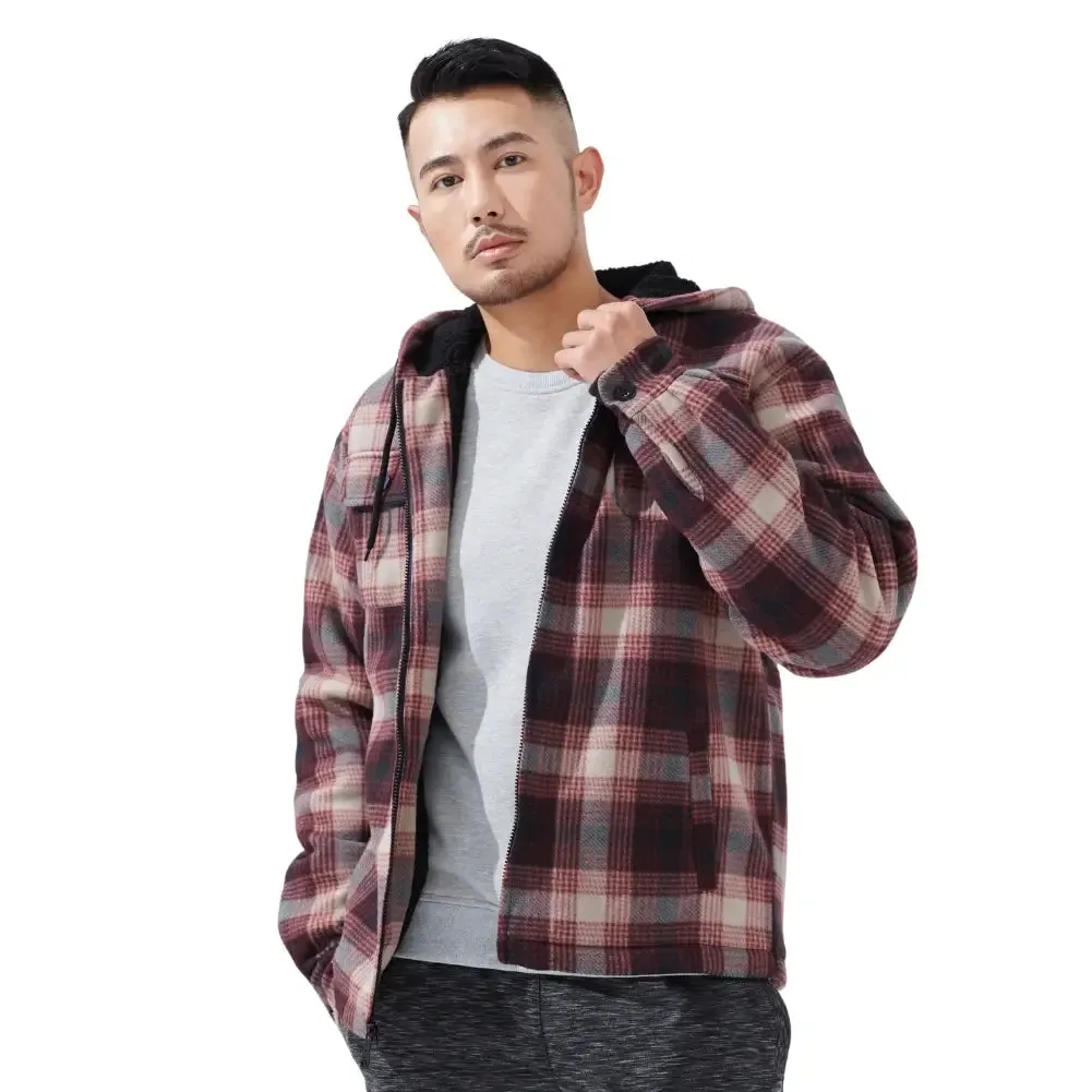 Men’s Plaid Sherpa Lined Jacket