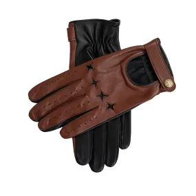 Men's The Suited Racer Touchscreen Leather Driving Gloves with Wristwatch Cut-out