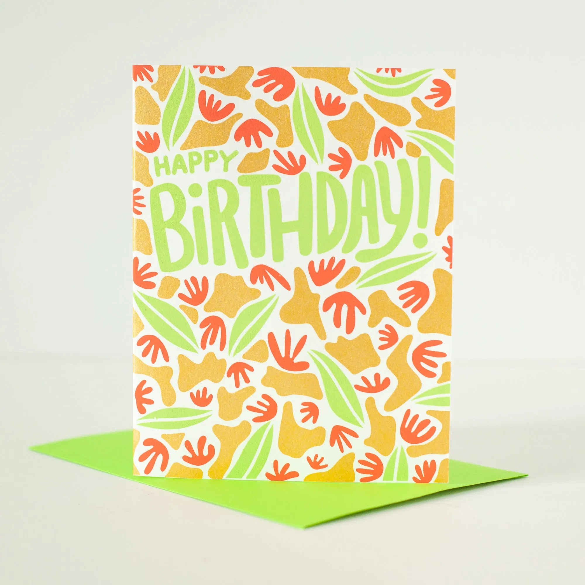 Modern tropical pattern birthday card, all ages birthday card