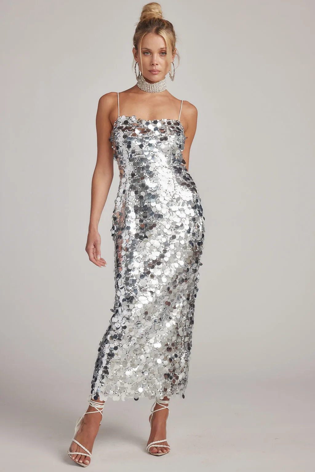 Pippa Silver Payette Maxi Dress