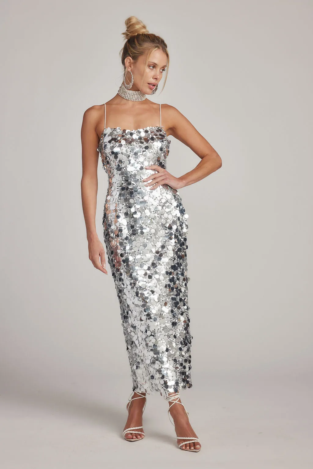 Pippa Silver Payette Maxi Dress