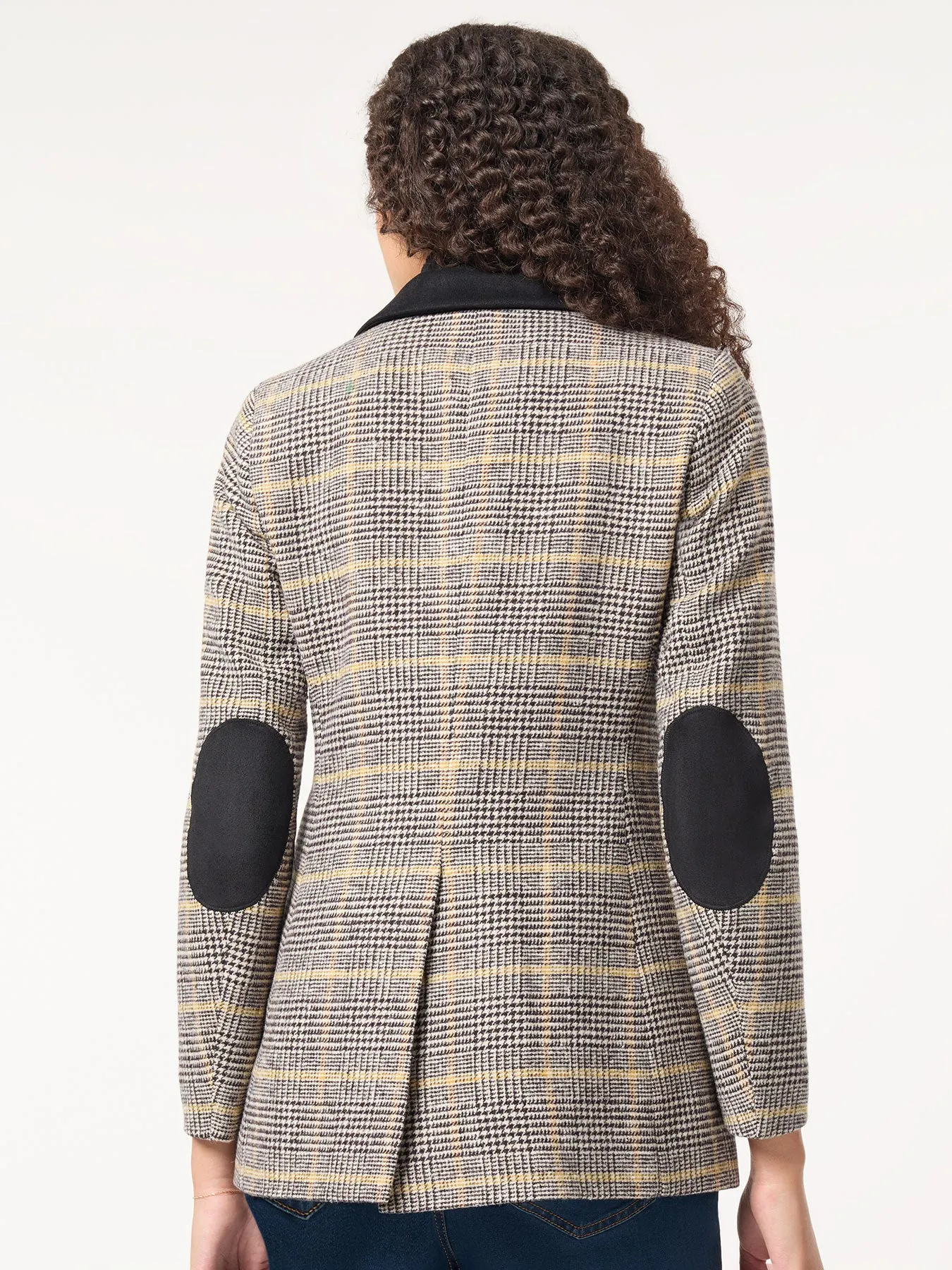 Plaid Notch Collar Jacket