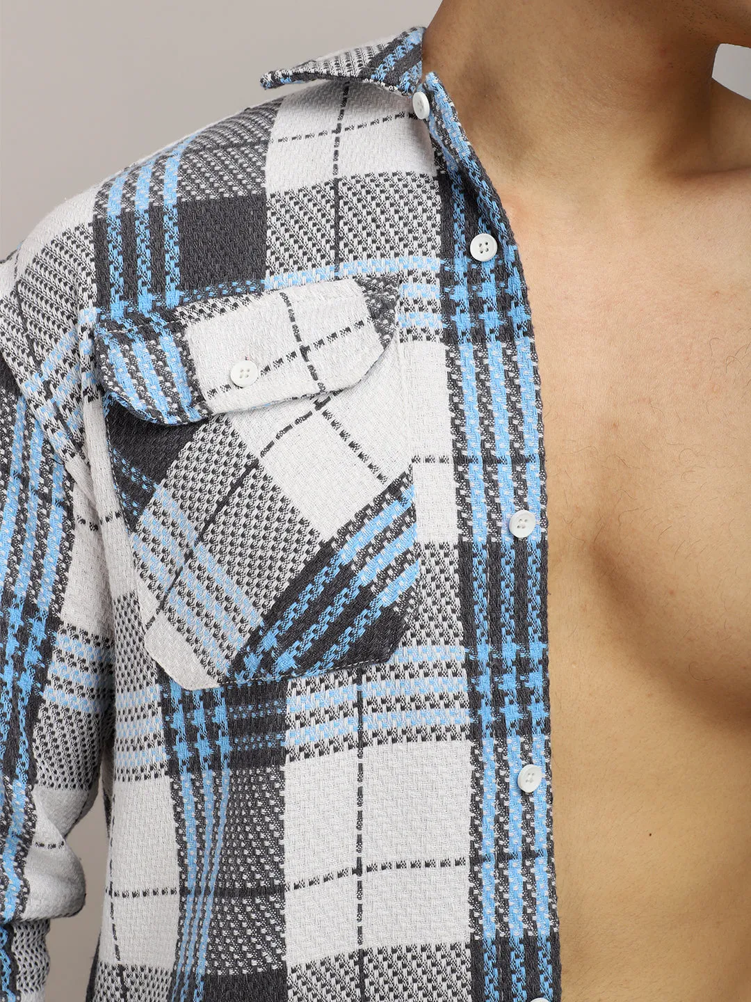 Plaiditude Sky Checked Shirts