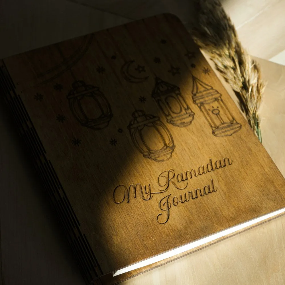 Ramadan Journal for Family Wooden Cover Journal Ramadan Planner - Islamic Gift