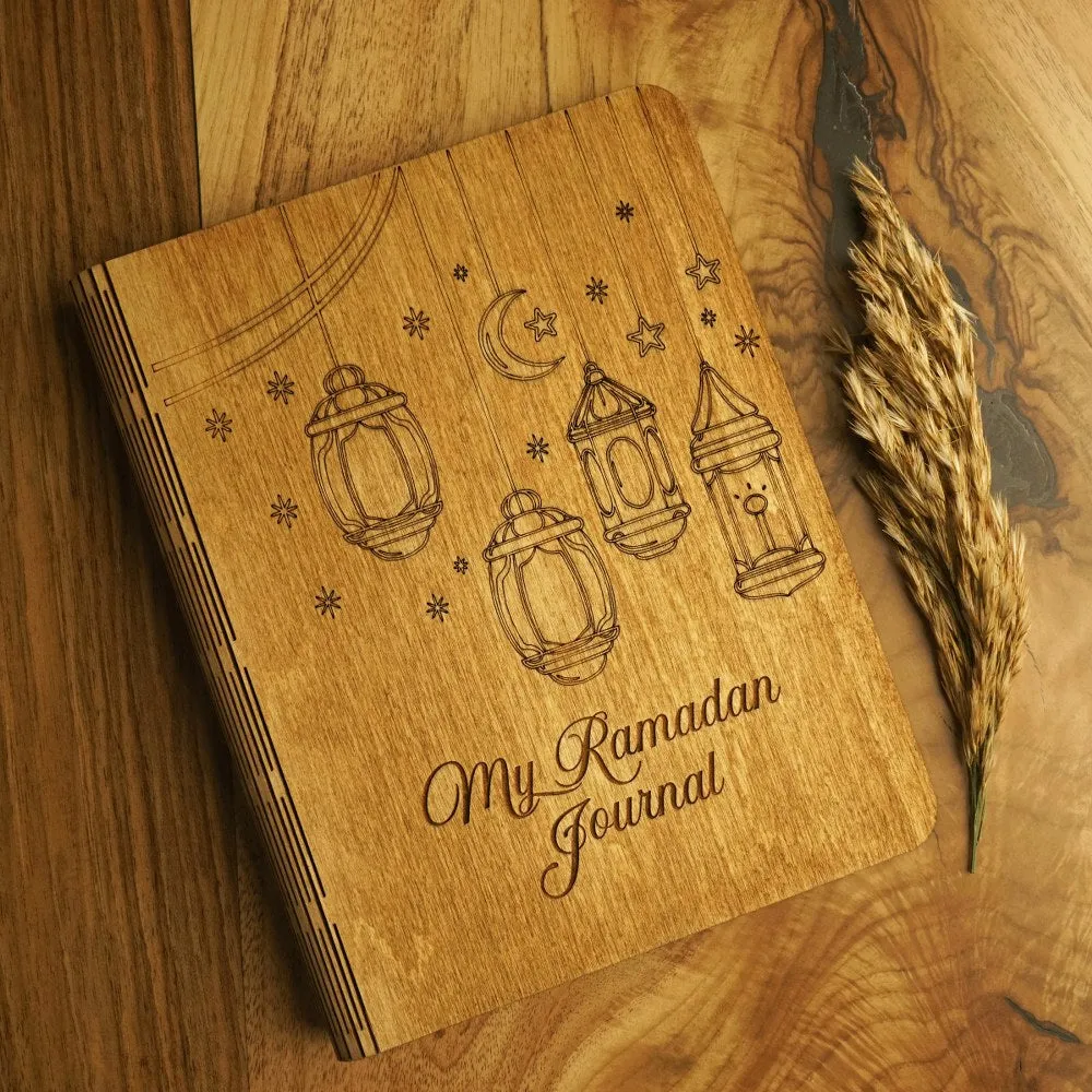 Ramadan Journal for Family Wooden Cover Journal Ramadan Planner - Islamic Gift