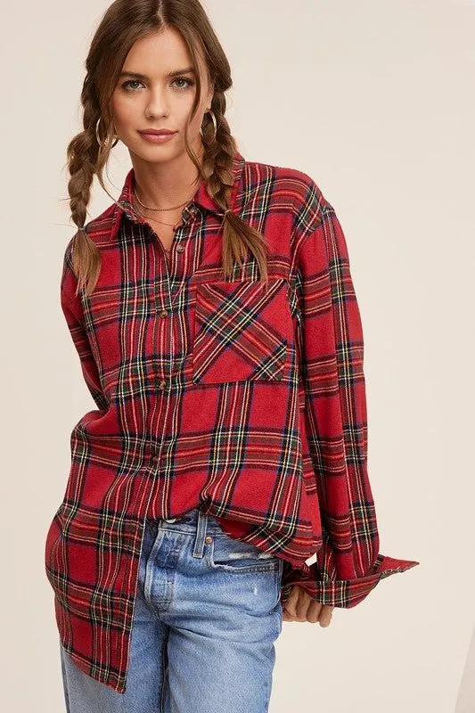 Red Plaid Flannel Shirt