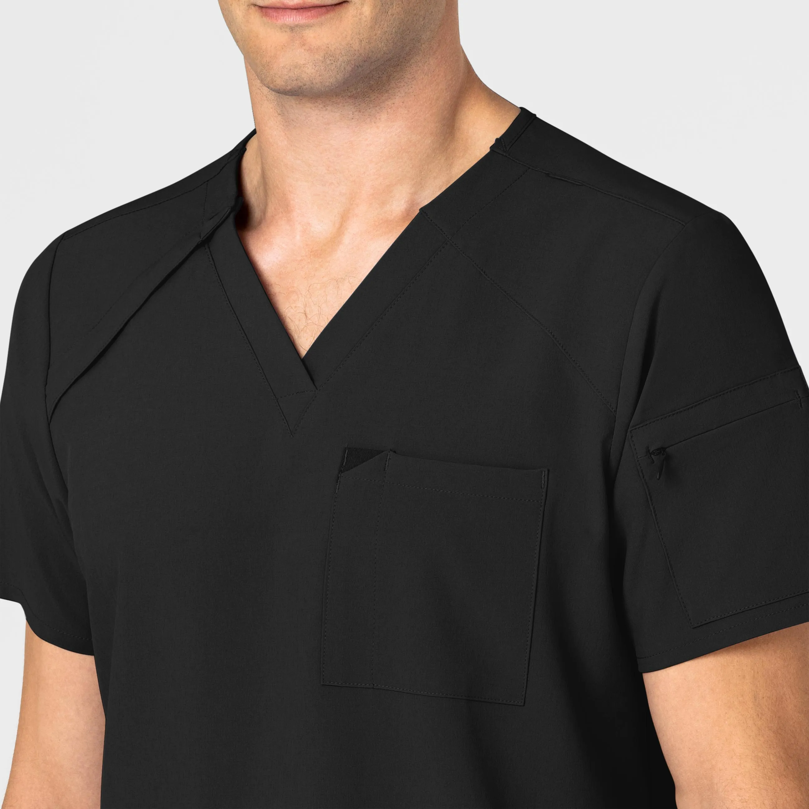 RENEW Men's EZ Zip Scrub Top - Black