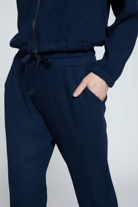 Stateside Luxe Thermal Drawstring Jogger in New Navy