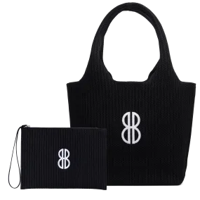 Sutton City Tote - Black Stripe Monogram - Medium