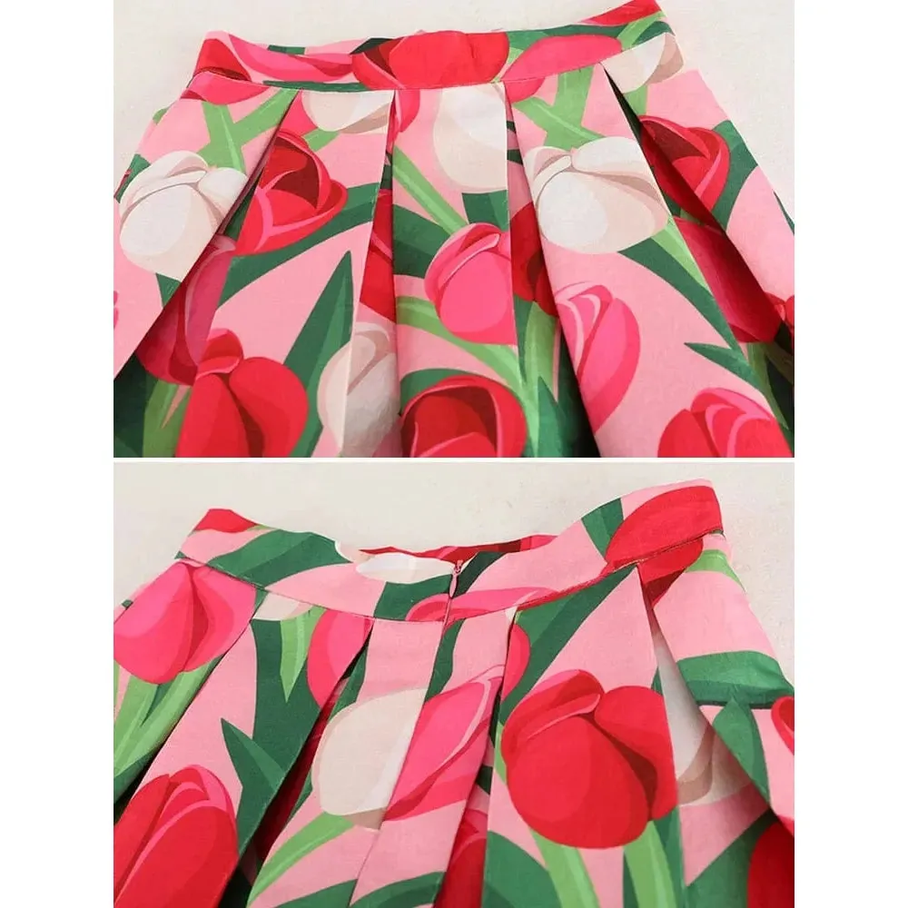 The Petals High Waist Pleated Skirt