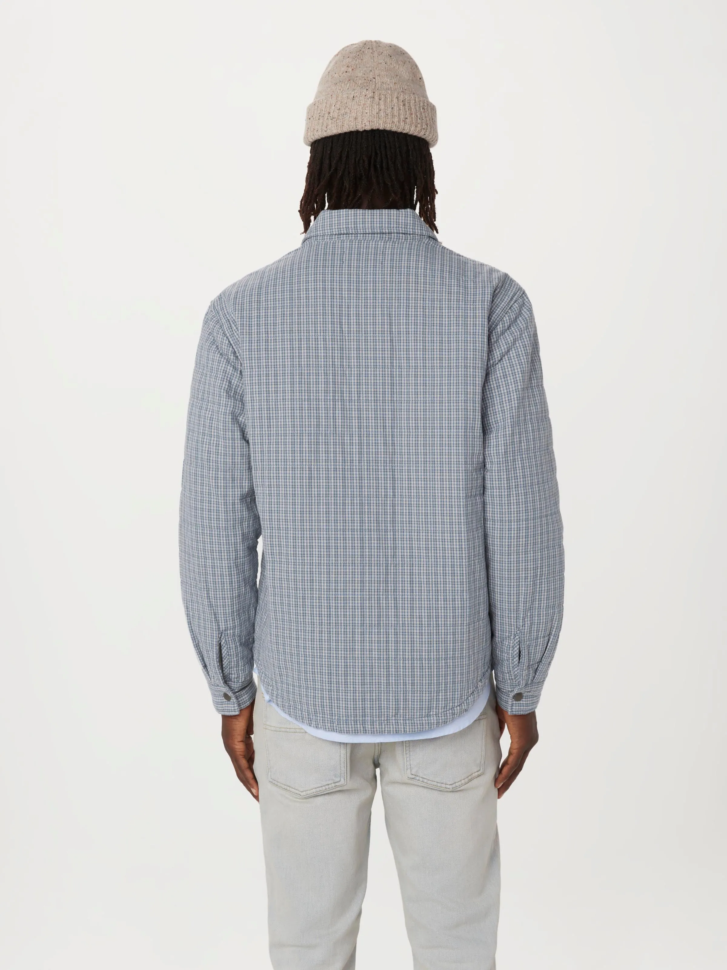 The Quilted Overshirt in Blue