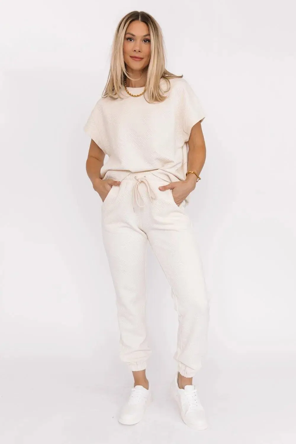 Weekend Vibe Cream Textured Sweater Top - Final Sale