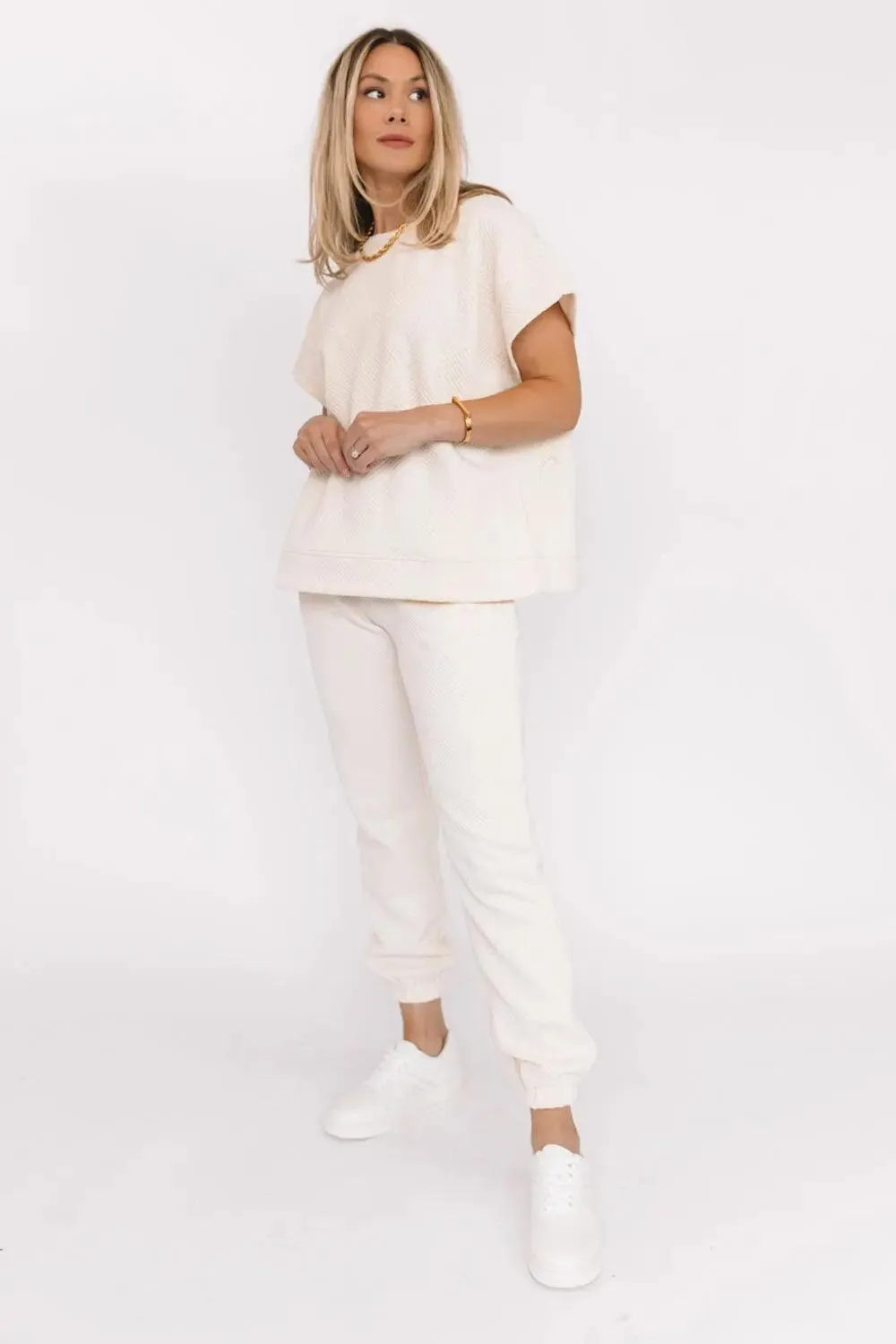 Weekend Vibe Cream Textured Sweater Top - Final Sale