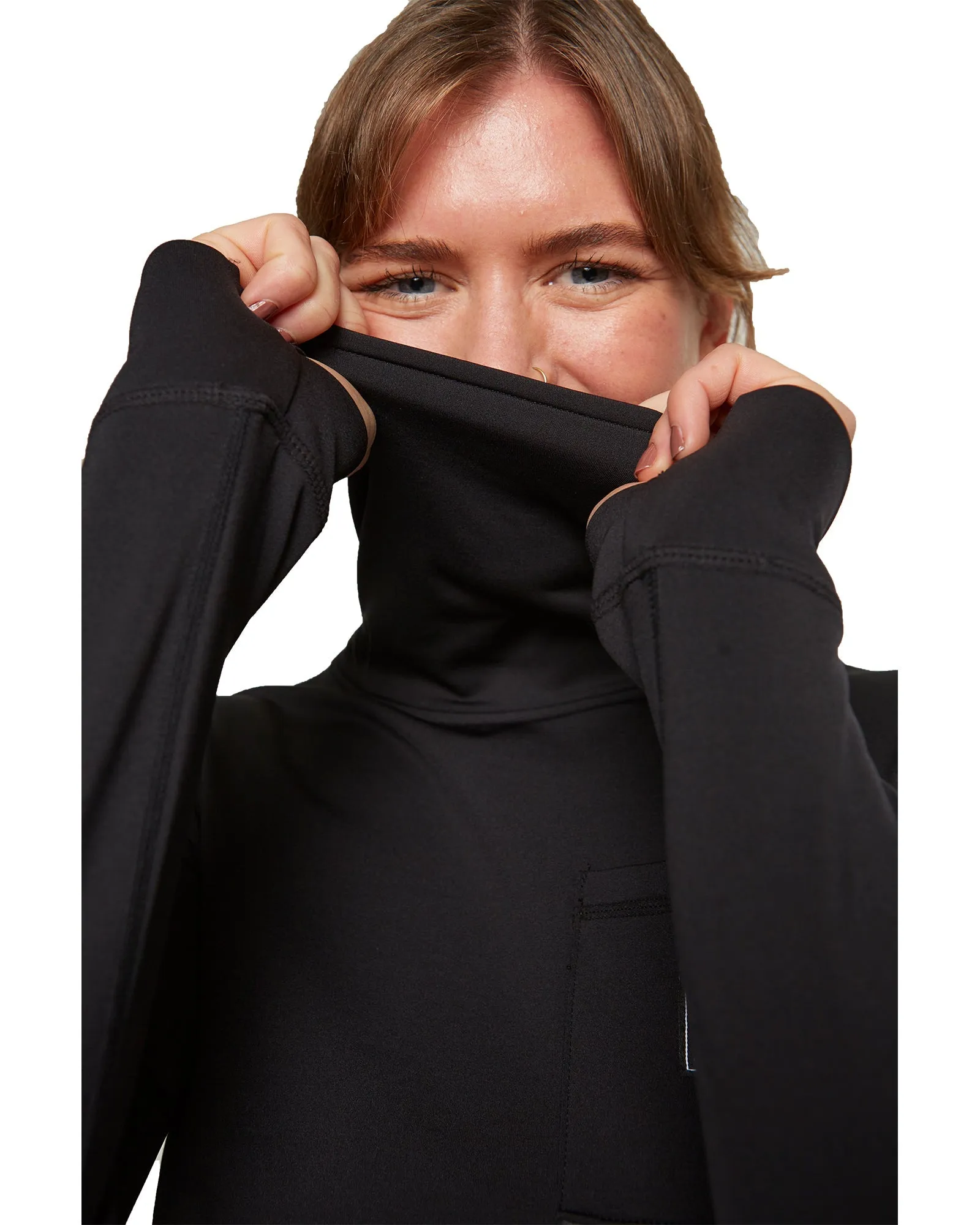 WOMENS PARK LIFE FUNNEL NECK - TRUE BLACK