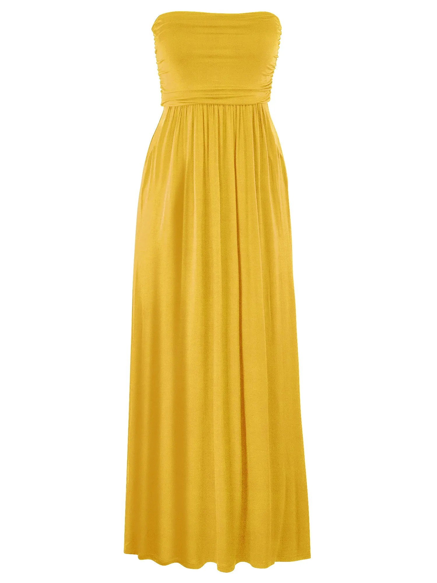 Women's Popular Strapless Tube Long Maxi Dress with Pocket (FWD1042)