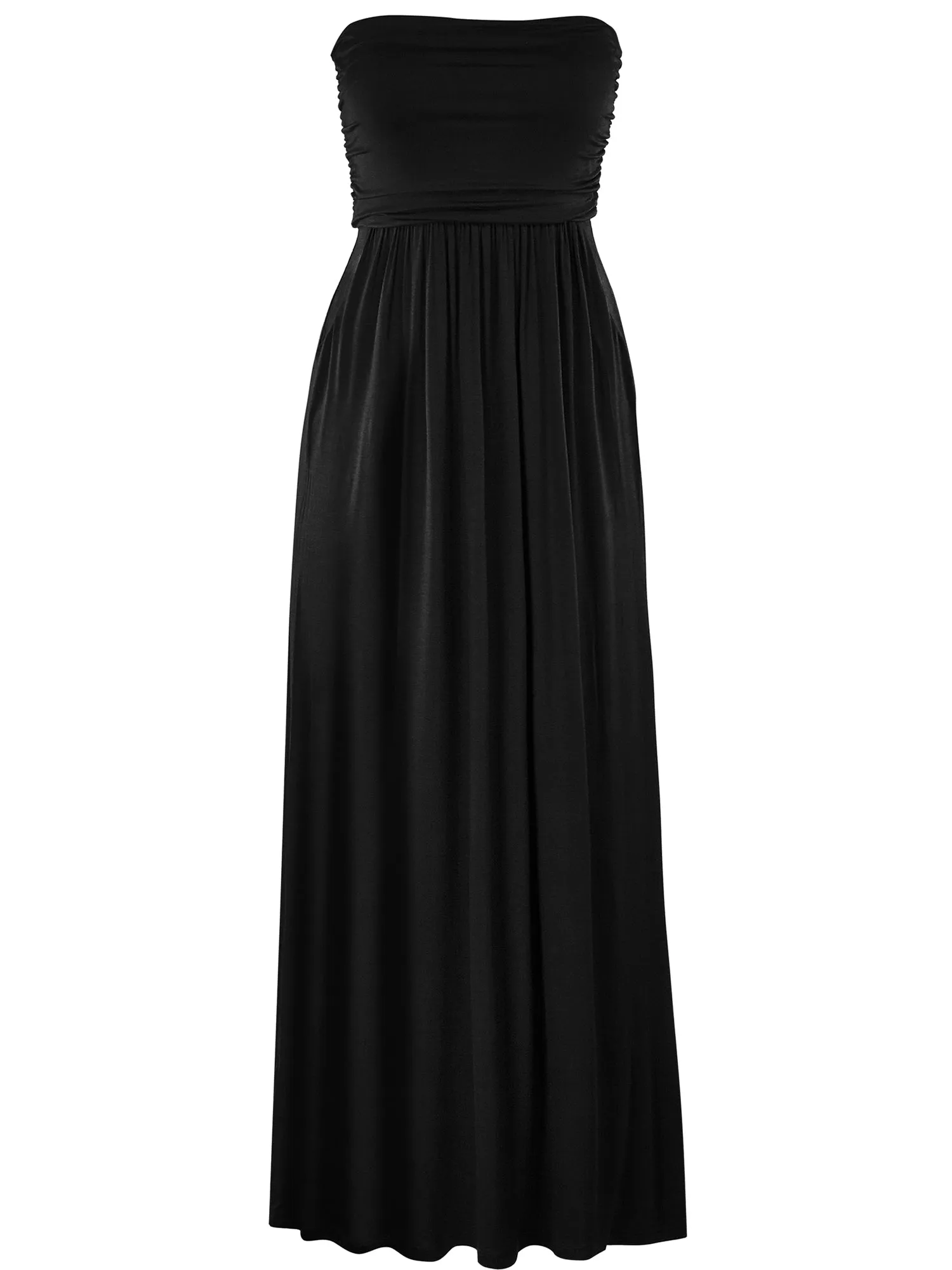 Women's Popular Strapless Tube Long Maxi Dress with Pocket (FWD1042)