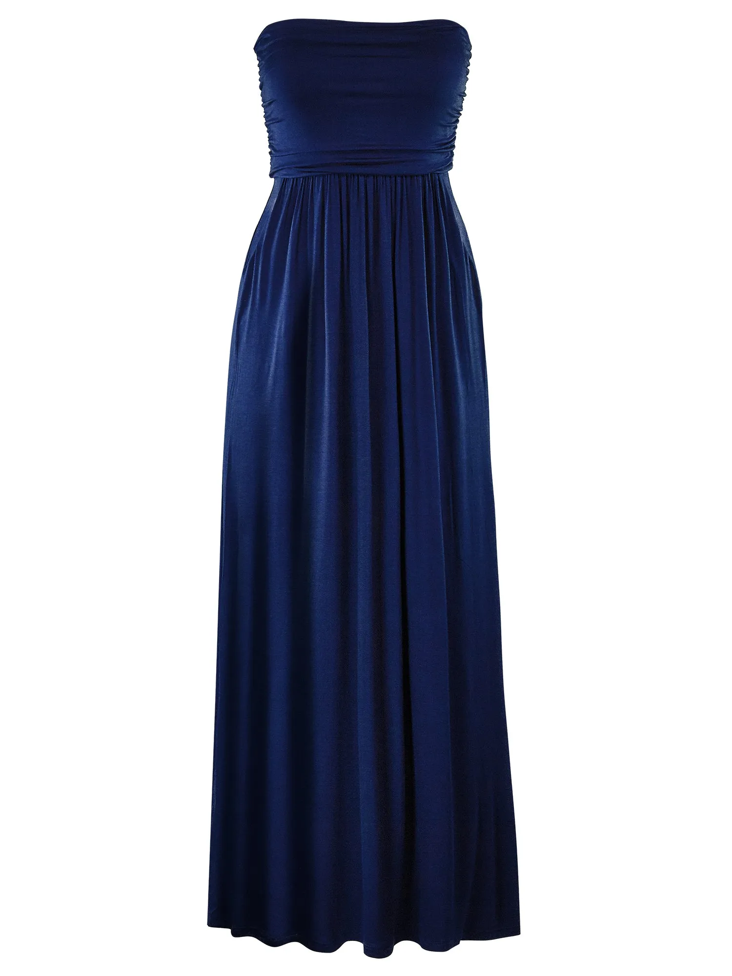 Women's Popular Strapless Tube Long Maxi Dress with Pocket (FWD1042)