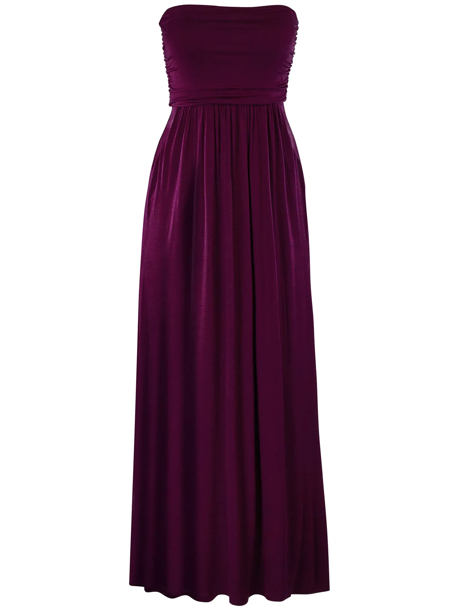 Women's Popular Strapless Tube Long Maxi Dress with Pocket (FWD1042)