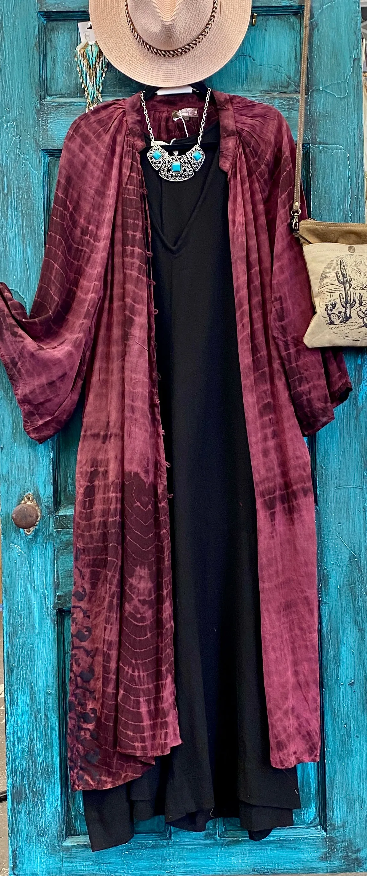 Woodstock Duster/Dress/Kimono Mauve/Wine